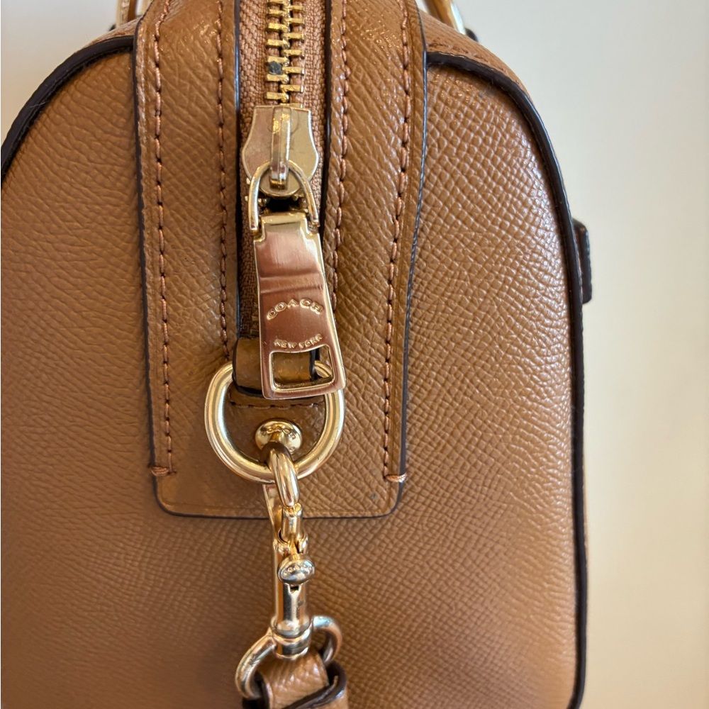 Coach  Saddle BrownLeather Rowan Boston Bag crossgrain - Picture 6 of 14